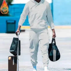 Men's Tracksuit Sweatsuit 2 Piece Athletic Long Sleeve Thermal Warm Breathable Moisture Wicking Fitness Running Jogging Sportswear Activewear Solid Colored Black White Yellow