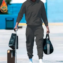 Men's Tracksuit Sweatsuit 2 Piece Athletic Long Sleeve Thermal Warm Breathable Moisture Wicking Fitness Running Jogging Sportswear Activewear Solid Colored Black White Yellow