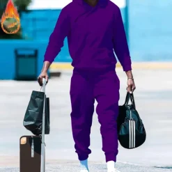 Men's Tracksuit Sweatsuit 2 Piece Athletic Long Sleeve Thermal Warm Breathable Moisture Wicking Fitness Running Jogging Sportswear Activewear Solid Colored Black White Yellow