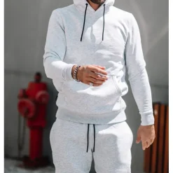 Men's Tracksuit Sweatsuit 2 Piece Athletic Long Sleeve Thermal Warm Breathable Moisture Wicking Fitness Running Jogging Sportswear Activewear Solid Colored Black White Yellow