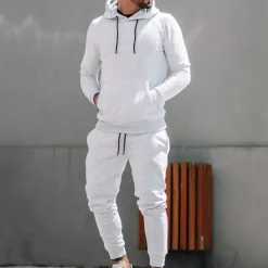 Men's Tracksuit Sweatsuit 2 Piece Athletic Long Sleeve Thermal Warm Breathable Moisture Wicking Fitness Running Jogging Sportswear Activewear Solid Colored Black White Yellow