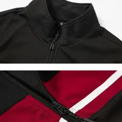 Men's Tracksuit Sweatsuit Full Zip Sweatshirt Black Green Khaki Standing Collar Color Block Patchwork 2 Piece Sports & Outdoor Daily Holiday Streetwear Basic Casual Spring & Fall Clothing Apparel