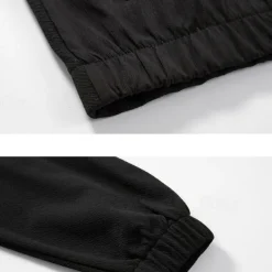 Men's Tracksuit Sweatsuit Full Zip Sweatshirt Black Green Khaki Standing Collar Color Block Patchwork 2 Piece Sports & Outdoor Daily Holiday Streetwear Basic Casual Spring & Fall Clothing Apparel