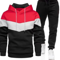 Men's Tracksuit Sweatsuit 2 Piece Athletic Winter Long Sleeve Thermal Warm Breathable Moisture Wicking Gym Workout Running Jogging Sportswear Activewear Color Block White Yellow Army Green