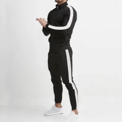 Men's Tracksuit Sweatsuit 2 Piece Athletic Winter Long Sleeve Thermal Warm Breathable Moisture Wicking Fitness Running Jogging Sportswear Activewear Color Block Black Yellow Army Green