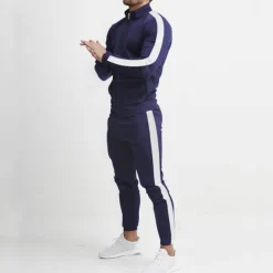 Men's Tracksuit Sweatsuit 2 Piece Athletic Winter Long Sleeve Thermal Warm Breathable Moisture Wicking Fitness Running Jogging Sportswear Activewear Color Block Black Yellow Army Green