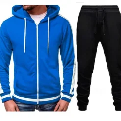 Men's Tracksuit Sweatsuit Zip Hoodie Sweatshirt Hoodie Jacket Jogging Suits Red & Black Black+Light Grey Dark Grey+Light Grey Red+Light Grey Red+Dark Grey Hooded Color Block Drawstring 2 Piece Sports