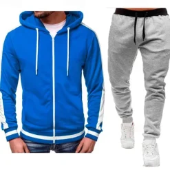 Men's Tracksuit Sweatsuit Zip Hoodie Sweatshirt Hoodie Jacket Jogging Suits Red & Black Black+Light Grey Dark Grey+Light Grey Red+Light Grey Red+Dark Grey Hooded Color Block Drawstring 2 Piece Sports