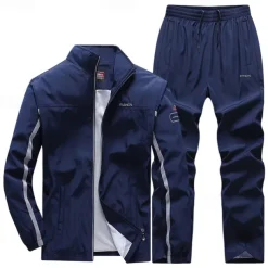 Men's Tracksuit Sweatsuit Athleisure Spring Long Sleeve Stand Collar Thermal Warm Waterproof Windproof Fitness Running Sportswear Activewear Solid Colored Black Light Red Dark Blue