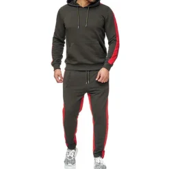 Men's Tracksuit Sweatsuit 2 Piece Street Winter Long Sleeve Thermal Warm Breathable Moisture Wicking Fitness Gym Workout Running Sportswear Activewear Stripes Black Yellow Red