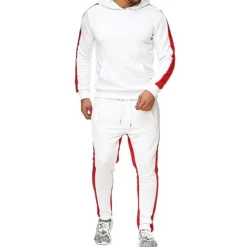 Men's Tracksuit Sweatsuit 2 Piece Street Winter Long Sleeve Thermal Warm Breathable Moisture Wicking Fitness Gym Workout Running Sportswear Activewear Stripes Black Yellow Red