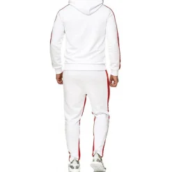 Men's Tracksuit Sweatsuit 2 Piece Street Winter Long Sleeve Thermal Warm Breathable Moisture Wicking Fitness Gym Workout Running Sportswear Activewear Stripes Black Yellow Red