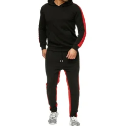 Men's Tracksuit Sweatsuit 2 Piece Street Winter Long Sleeve Thermal Warm Breathable Moisture Wicking Fitness Gym Workout Running Sportswear Activewear Stripes Black Yellow Red