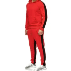 Men's Tracksuit Sweatsuit 2 Piece Street Winter Long Sleeve Thermal Warm Breathable Moisture Wicking Fitness Gym Workout Running Sportswear Activewear Stripes Black Yellow Red