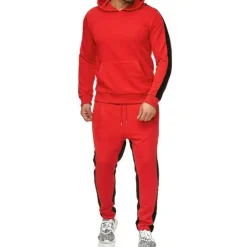 Men's Tracksuit Sweatsuit 2 Piece Street Winter Long Sleeve Thermal Warm Breathable Moisture Wicking Fitness Gym Workout Running Sportswear Activewear Stripes Black Yellow Red
