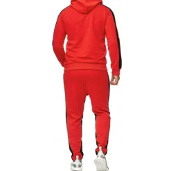 Men's Tracksuit Sweatsuit 2 Piece Street Winter Long Sleeve Thermal Warm Breathable Moisture Wicking Fitness Gym Workout Running Sportswear Activewear Stripes Black Yellow Red