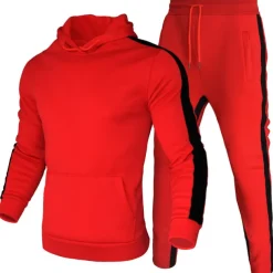 Men's Tracksuit Sweatsuit 2 Piece Street Winter Long Sleeve Thermal Warm Breathable Moisture Wicking Fitness Gym Workout Running Sportswear Activewear Stripes Black Yellow Red