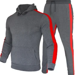 Men's Tracksuit Sweatsuit 2 Piece Street Winter Long Sleeve Thermal Warm Breathable Moisture Wicking Fitness Gym Workout Running Sportswear Activewear Stripes Black Yellow Red