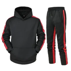 Men's Tracksuit Sweatsuit 2 Piece Street Winter Long Sleeve Thermal Warm Breathable Moisture Wicking Fitness Gym Workout Running Sportswear Activewear Stripes Black Yellow Red