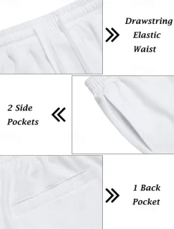 Men's Tracksuit T shirt & Shorts Outfit Set Hoodie Outdoor Daily Sports Pocket Drawstring Plain Wine Red Black White Polyester Activewear Streetwear Lightweight Summer