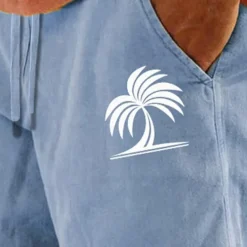 Men's Tree Coconut Tree Shorts Summer Shorts Beach Shorts Mid Waist Hawaiian Casual Outdoor Holiday Going out Drawstring Elastic Waist Print Designer Clothing Apparel
