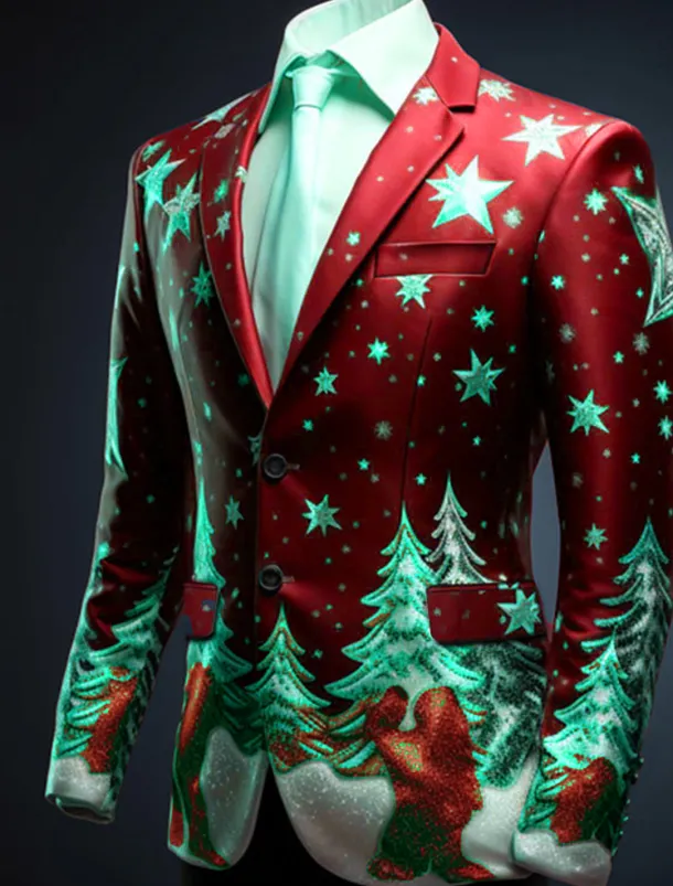 Men's Tree Long Sleeve Turndown Business Work Wear to work Going out Buttons Print Multi Pocket