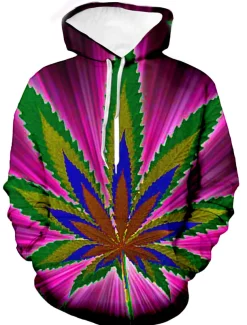 Men's Trees / Leaves 3D Hoodie Hoodies Sweatshirt Country Casual Long Sleeve Hooded Party Daily Holiday Black Green Purple Spring & Summer Designer