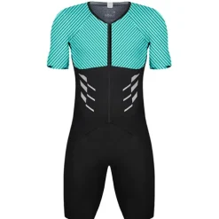 Men's Triathlon Tri Suit Short Sleeve Mountain Bike MTB Road Bike Cycling Red Blue Sky Blue Patchwork Bike Clothing Suit UV Resistant Breathable Quick Dry Sweat wicking Polyester Spandex Sports