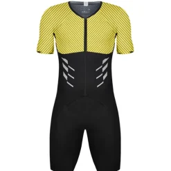 Men's Triathlon Tri Suit Short Sleeve Mountain Bike MTB Road Bike Cycling Red Blue Sky Blue Patchwork Bike Clothing Suit UV Resistant Breathable Quick Dry Sweat wicking Polyester Spandex Sports