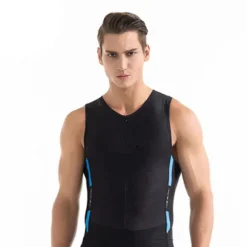 Men's Triathlon Tri Suit Sleeveless Mountain Bike MTB Road Bike Cycling Blue Green Black Blue Bike Clothing Suit UV Resistant 3D Pad Breathable Quick Dry Sweat wicking Polyester Spandex Sports Solid