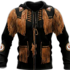 Men's Tribal Graphic Prints Hoodie Hoodies Sweatshirt Streetwear Designer Long Sleeve Hooded Sports & Outdoor Daily Sports Brown Zipper Print Spring & Fall Designer