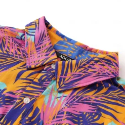 Men's Tropical Shirt Summer Hawaiian Shirt Button Up Shirt Short Sleeve Hawaiian Fashion Casual Vacation Daily Hawaiian Summer Lapel Print Purple