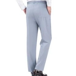 Men's Trousers Casual Pants Pocket Elastic Waist Solid Color Comfort Breathable Full Length Daily Stylish Classic Style Black Navy Blue Micro-elastic