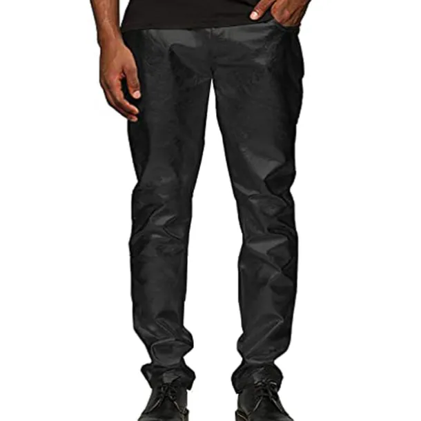 Men's Trousers Casual Pants Shiny Metallic Straight Leg Plain Reflective Comfort Party Casual Holiday Streetwear Stylish Silver Gold