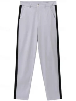 Men's Trousers Chinos Casual Pants Side Stripe Front Pocket Color Block Plain Comfort Soft Daily Holiday Going out Fashion Streetwear Coffee Stretchy