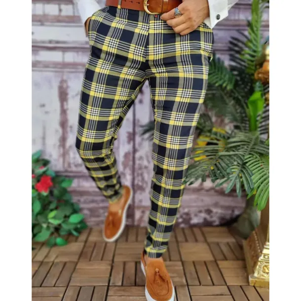 Men's Trousers Chinos Chino Pants Pencil Pants Plaid Dress Pants Plaid Checkered Anti-wrinkle Business Office Party Classic Smart Casual 1 3