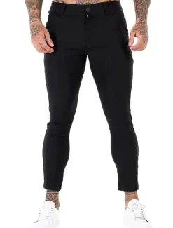 Men's Trousers Chinos Chino Pants Pocket Plain Comfort Breathable Outdoor Daily Going out Fashion Streetwear Black White