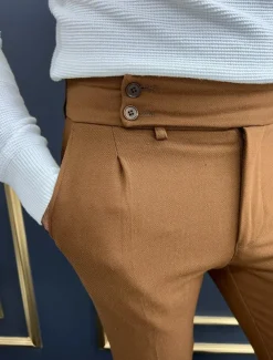 Men's Trousers Chinos Chino Pants Gurkha Pants Pocket High Rise Plain Comfort Breathable Outdoor Daily Going out Fashion Casual Green Khaki