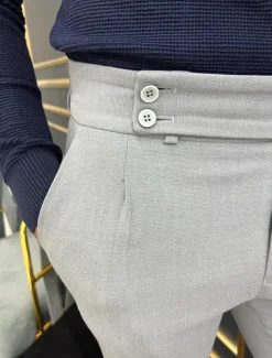 Men's Trousers Chinos Chino Pants Gurkha Pants Pocket High Rise Plain Comfort Breathable Outdoor Daily Going out Fashion Casual Green Khaki