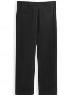 Men's Trousers Chinos Chino Pants Casual Pants Buttons Front Pocket Plain Comfort Soft Business Daily Going out Fashion Streetwear Black White Micro-elastic