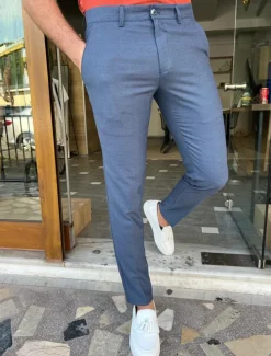 Men's Trousers Chinos Chino Pants Pocket Plain Comfort Breathable Outdoor Daily Going out Fashion Casual Red Blue