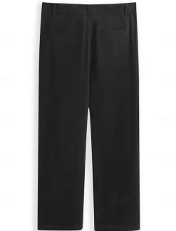 Men's Trousers Chinos Chino Pants Buttons Front Pocket Plain Comfort Business Daily Holiday Fashion Chic & Modern Black White Micro-elastic