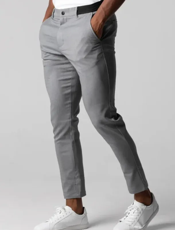 Men's Trousers Chinos Chino Pants Pocket Plain Comfort Breathable Outdoor Daily Going out Fashion Casual Black Dark Blue