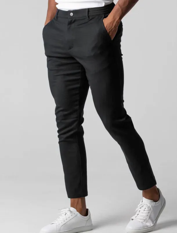 Men's Trousers Chinos Chino Pants Pocket Plain Comfort Breathable Outdoor Daily Going out Fashion Casual Black Dark Blue