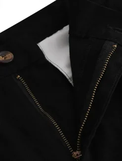 Men's Trousers Chinos Chino Pants Casual Pants Front Pocket Plain Comfort Soft Full Length Outdoor Casual Daily Fashion Streetwear Black White Micro-elastic