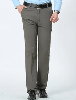 Men's Trousers Chinos Chino Pants Pocket Plain Comfort Breathable Outdoor Daily Going out Fashion Casual Black White