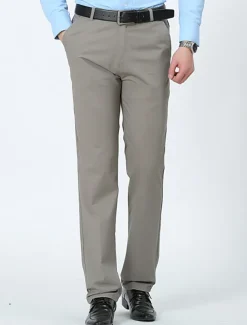 Men's Trousers Chinos Chino Pants Pocket Plain Comfort Breathable Outdoor Daily Going out Fashion Casual Black White