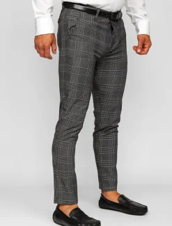 Men's Trousers Chinos Chino Pants Pocket Plaid Comfort Breathable Outdoor Daily Going out Fashion Casual Dark Gray Grey