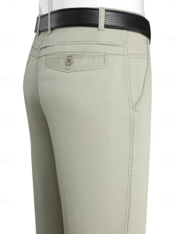 Men's Trousers Chinos Chino Pants Pocket Straight Leg Plain Comfort Breathable Outdoor Daily Going out Fashion Casual Black Yellow