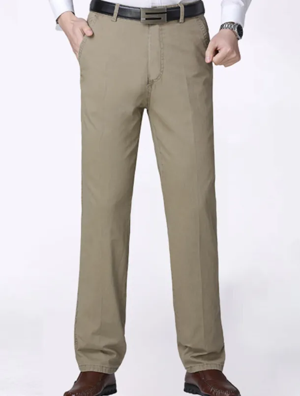 Men's Trousers Chinos Chino Pants Pocket Straight Leg Plain Comfort Breathable Outdoor Daily Going out Fashion Casual Black Yellow